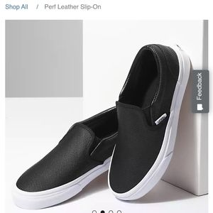 Perforated Leather Vans Slip On's
